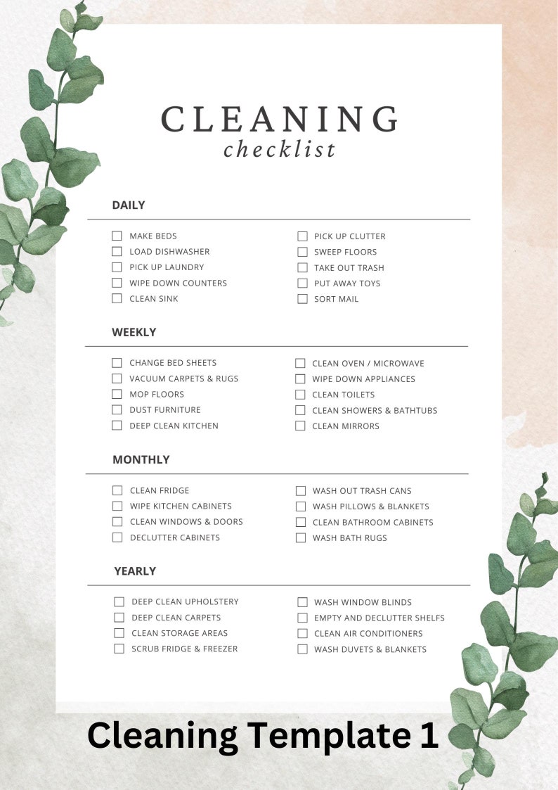 Ultimate Cleaning Checklist Printable Home Cleaning Schedule Daily Ultimate cleaning checklist printable home cleaning schedule daily