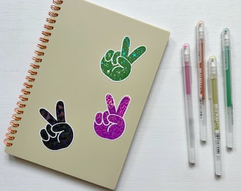 Peace Sign Sticker Pack: Holographic Matte Stickers