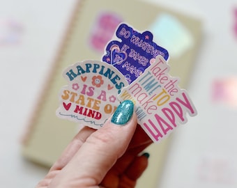 Positive Quotes Stickers, Motivational Stickers, Happy Sticker Packs