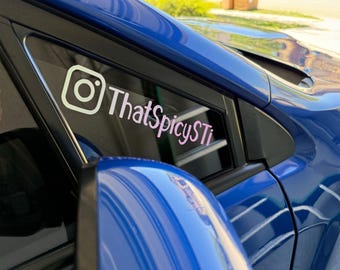 Custom Instagram Username Vinyl Decal: Car Window Sticker
