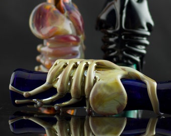 Facehugger Large Chillum Bat Glass Pipe in Your Choice of Color