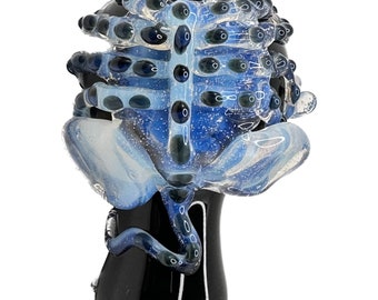 Facehugger Octopus Mutant Hybrid Hand Blown Glass Pipe Spoon. Ready to Ship.