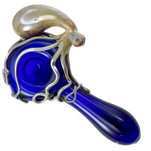 Octopus Glass Pipe. Hand Blown Boro Pyrex Spoon for Smoking. You Choose the Color and Made to Order. image 6
