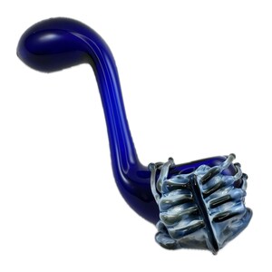 Facehugger Alien, Glass Sherlock Pipe, Made To Order, Hand-Blown Cobalt Blue Xenomorph Sherlock, Unique Horror Art, Free Shipping