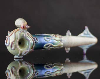 Octopus vs Squid Large Glass Spoon Pipe in Your Choice of Color