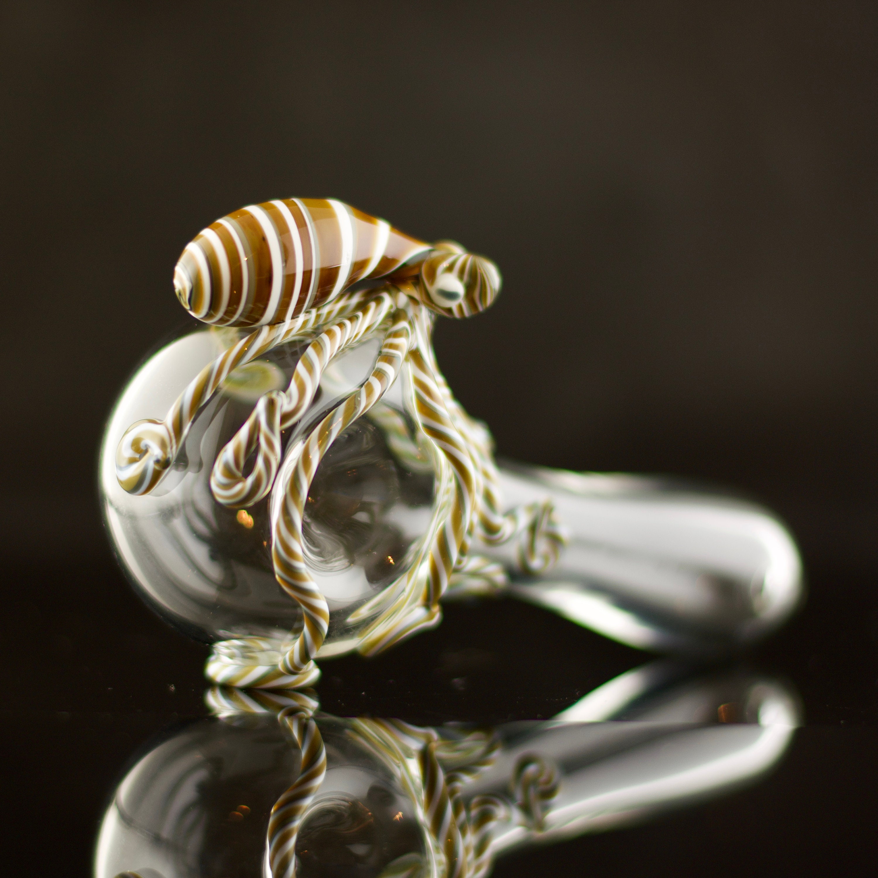SALE Octopus Glass Spoon Pipe in Clear & Artist Swirl, 679