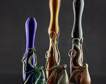 Octopus Large Glass Chillum Pipe