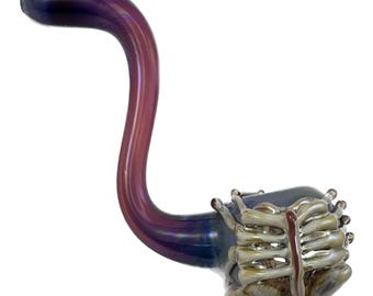 Facehugger Glass Pipe.  Hand Blown Amber Purple Sherlock and Flamework Caramel Sci-fi Xenomorph Alien . You Choose the Color.
