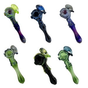 Large Octopus Glass Spoon Pipe Custom Borosilicate Pipe Choose Your Color Hand Blown Made to Order Unique Art Piece - Made to Order