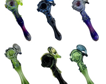 Octopus Large Glass Spoon Pipe in Your Choice of Color