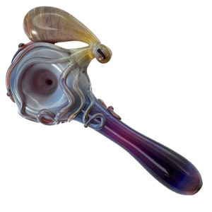 Octopus Glass Pipe. Hand Blown Boro Pyrex Spoon for Smoking. You Choose the Color and Made to Order. image 9