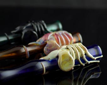 Facehugger Large Chillum Bat Glass Pipe in Your Choice of Color