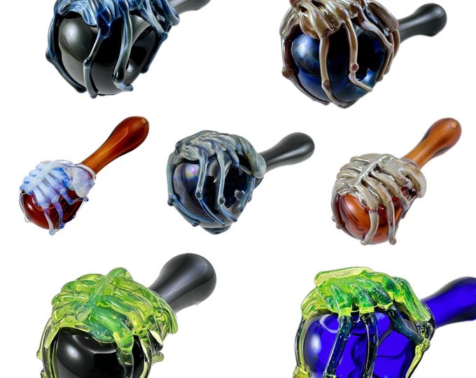 Featured listing image: Facehugger Glass Spoon Pipe in Your Choice of Color