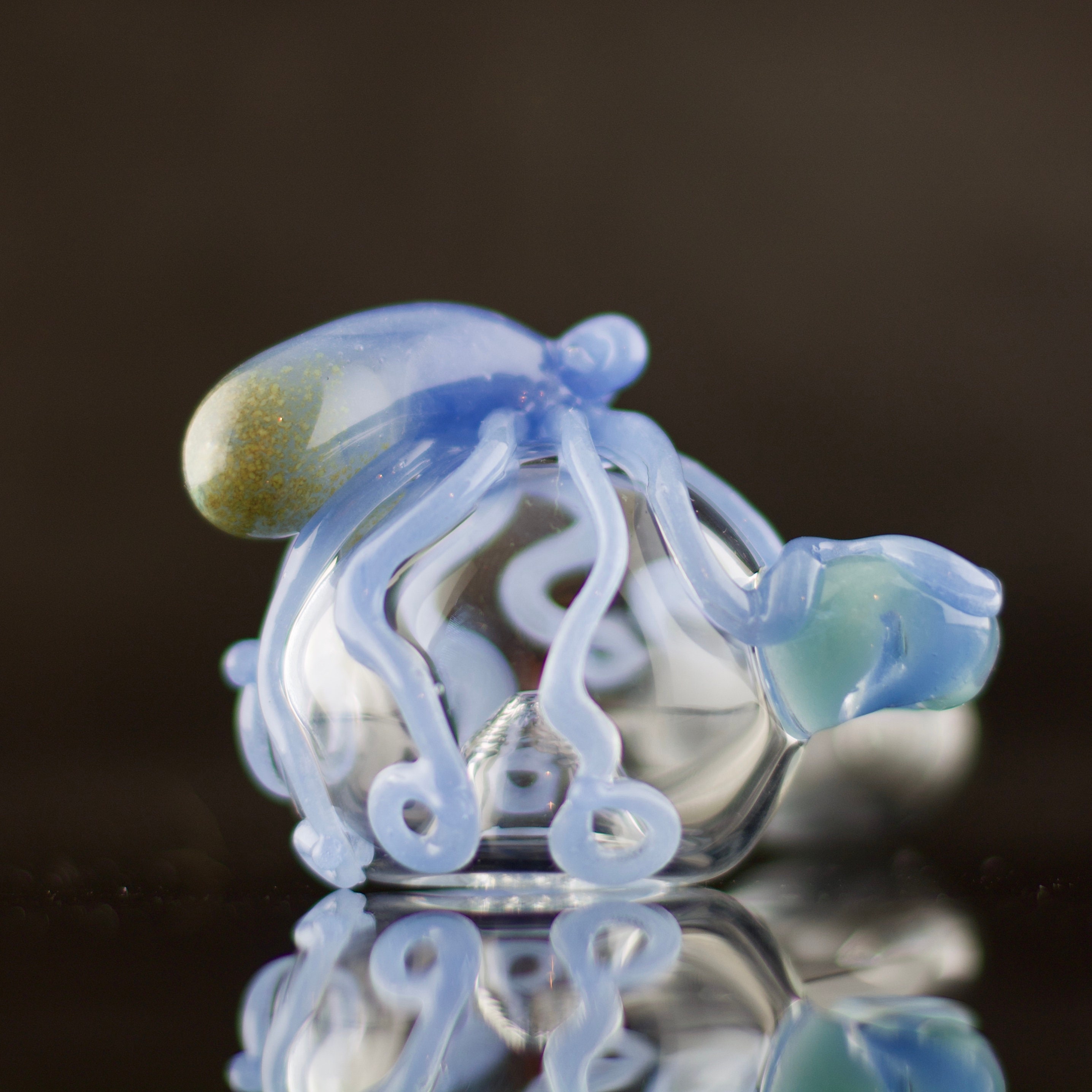 SALE Octopus Large Glass Spoon Pipe in Clear & Artist Swirl, 678