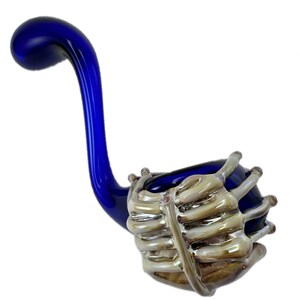 Facehugger Alien, Facehugger Pipe, Sherlock Pipe, Hand-Blown Glass Sherlock, Cobalt Blue Xenomorph Design, Made to Order, Free Shipping