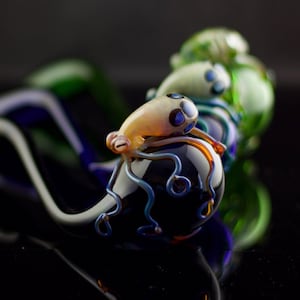 Octopus Glass Pipe: Large Handblown Sherlock with Custom Colors image 2