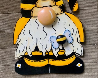 Wreath Attachment 3D Bumble Bee Gnome Summertime Gnome Sign