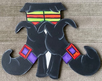 Wreath Attachment Witch Witchy Boots Sign