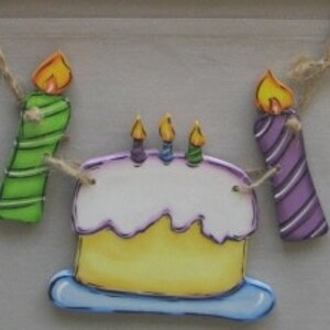 Welcome Wood 3 piece Charm with Rope for Welcome Sign or Wreath-- Your Choice of Design