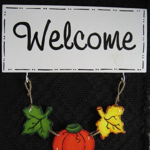 Changeable Welcome Sign Seasonal Welcome Sign with 3 sets of Interchangeable 3 piece Charms Hand Painted image 1