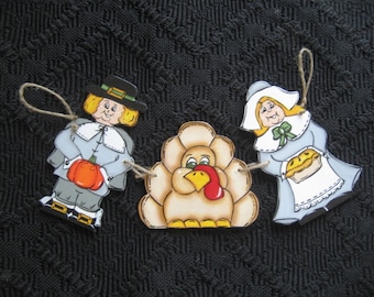 Changeable Welcome Wood 3 piece Charm with Rope for Welcome Sign or Wreath-- OR  Your Choice of Design