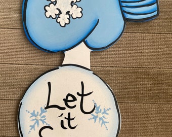 Wreath Attachment Let it Snow Mitten for a wreath Sign