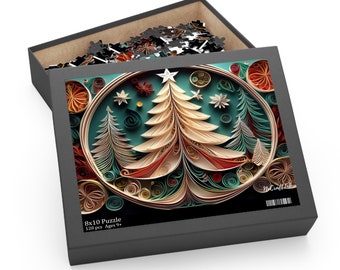 Puzzle dell'albero di Natale: puzzle artistico in carta 3D con quilling