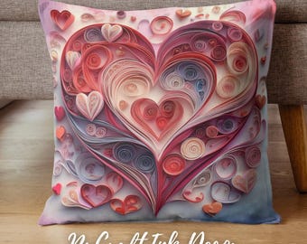 Heart Valentine Pillow: Romantic Decorative Cushion, Sofa Throw Pillow
