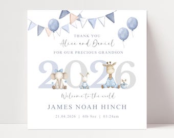 Thank you for our my grandson card, great grandson, new grandparents card, birth of grandson, born in 2026