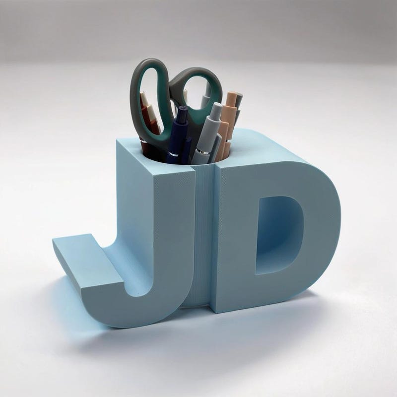 Custom Initials Pen Holder, Letter Initials Desk Organizer, Letter Pen Holder, Personalized Desk Organizer, Custom Pen Holder