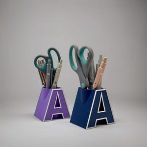 Letter Outline Pen Holder | Letter Outline Desk Organiser | Letter Pen Holder | Personalised Letter Pen Holder | Custom Initial Pen Holder