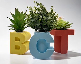 Letter Pot | Letter Planter | Alphabet Planter | Letter Plant Pot | 3D Printed Letter Pot | Cute Letter Planter | Cute Alphabet Pot - USA