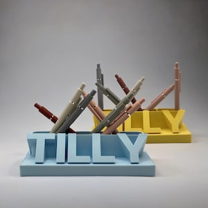 Custom Name Pen Holder | Personalized Name Desk Cup | Name Organizer for Office | Unique Stationery Holder | 3D Printed Pen Stand