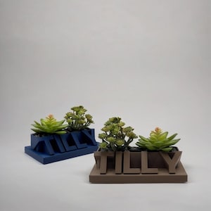 Custom Name Angled with Base Planter | Custom Name Angled with Base Pot | Angled Name Planter | Custom Name Planter | Custom Flowerpot