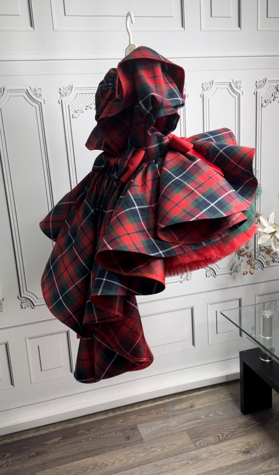 red and green plaid christmas dress The Lincoln Log Love Lady