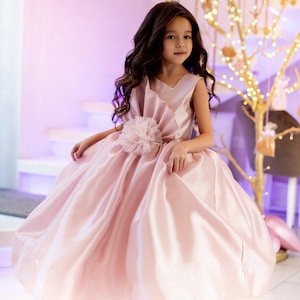 Rosa langes Baby Mädchen Kleid, Tutu Puffy Baby Kleid, Festzug Kleid Baby, Kleinkind Tüll Kleid, Hochzeit Baby Kleid, Feenkleid Baby, flauschig