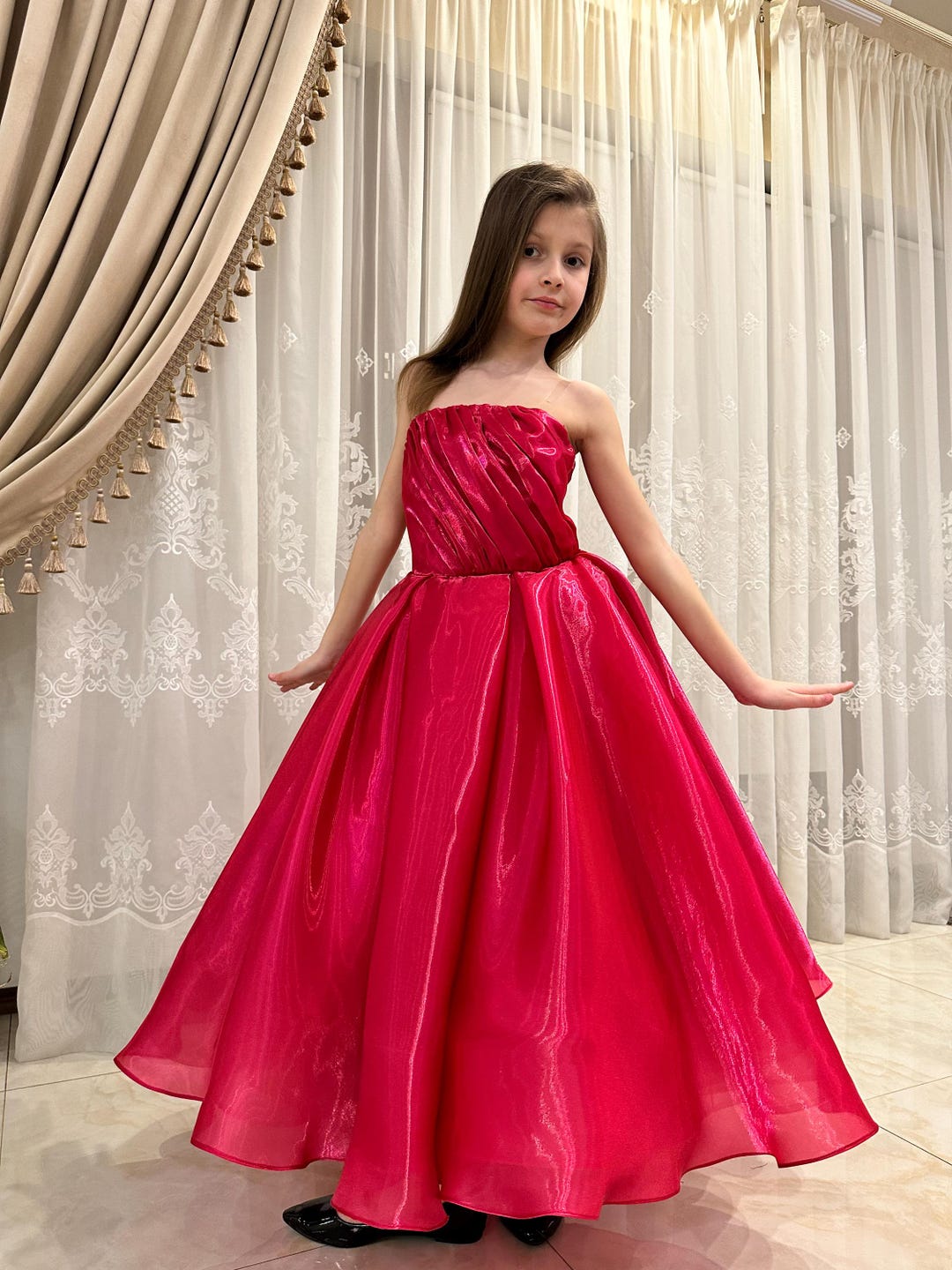 Raspberry Pink Dress Baby Birthday Party, Princess Dress, Tulle Baby ...