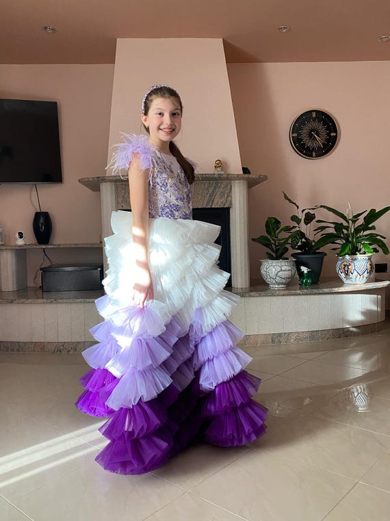 birthday dress 5t lilac Ombre Birthday Baby toddler Dress, Pageant Baby Dress, Baby Birthday Dress, Princess Birthday Dress, Girl Birthday Dress, Dress 5t