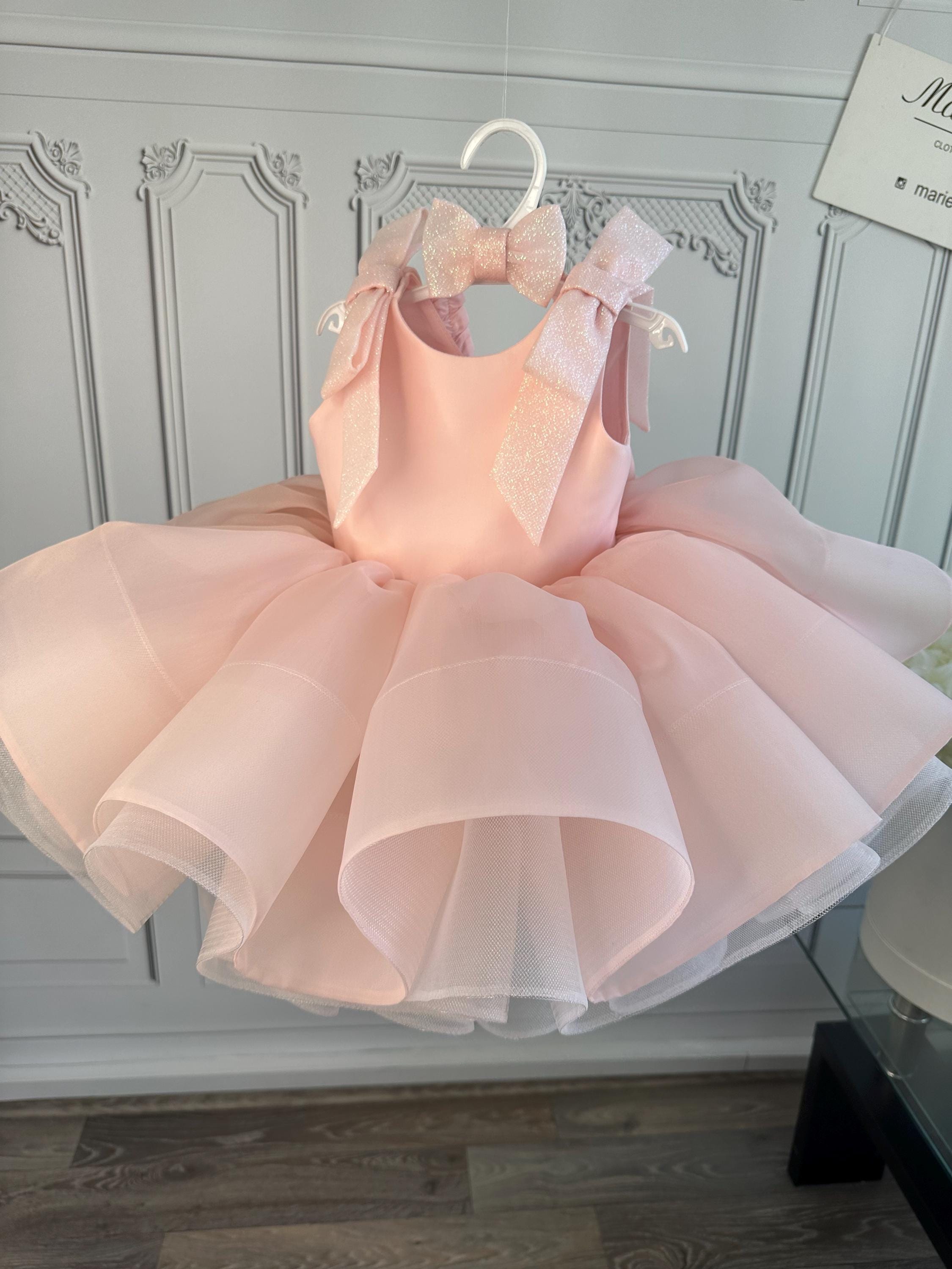 pink birthday dress long sleeve First Kiss Pink Glitter Sequins Flowered Maxi Dress