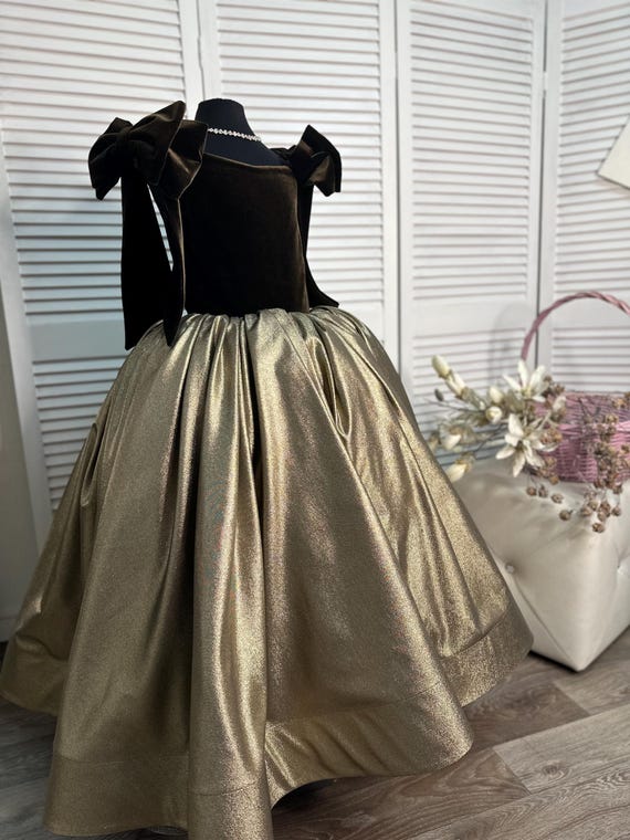 jr bridesmaid dresses gold Junior bridesmaid dress, pageant dress, girls gold dress, tulle sequin dress, girls ivory dress, girls maxi dress, ivory flower girl dress