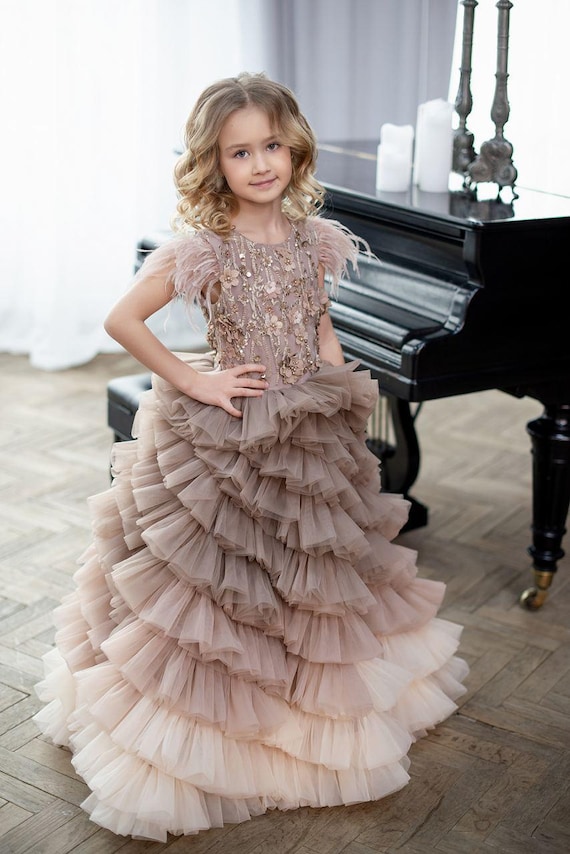 Cappuccino Ombre Long Fancy Dress - Perfect Birthday, Prom & Flower Girl Gown - Etsy Canada Cappuccino Ombre Long Fancy Dress - Perfect Birthday, Prom & Flower Girl Gown - Etsy Canada