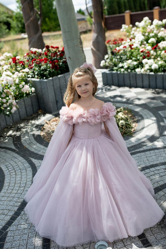 open lace back dress Here Comes The Princess Embellished Dress – Mia Belle Girls main image 1