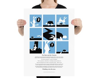 Aesops Fable The Hare and The Tortoise Poster