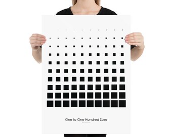 Minimal 100 Sizes Poster