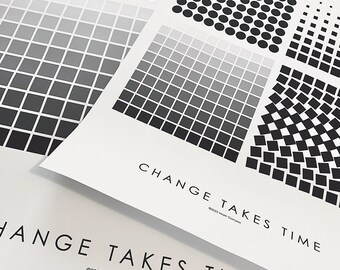 Change Takes Time 1-100 Minimalist Poster