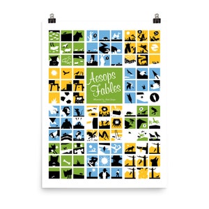 Aesops 9 Panel Fables Poster