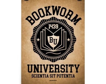 Bücherwurm Uni Mittelalter Poster