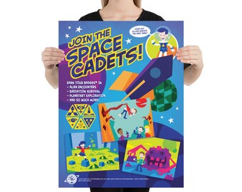 Schließen Sie sich dem Space Cadets Recruitment Poster an