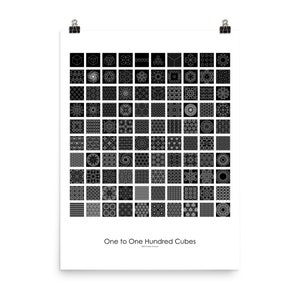 One to One Hundred Cubes Poster