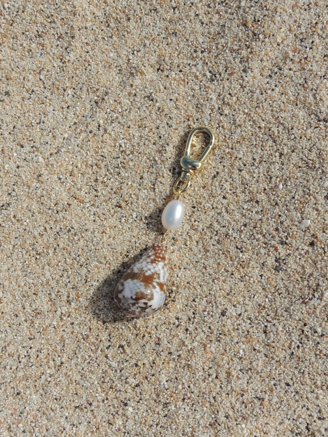 Hawaiian Cone Shell Keychain, Bikini Charm, 14kt Gold Filled, Small ...
